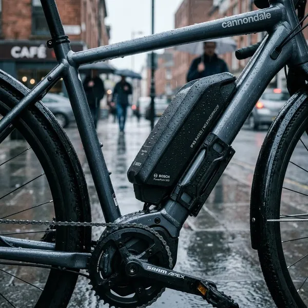 kan een accu van een elektrische fiets tegen regen