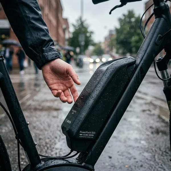 Hoe goed een e-bike accu tegen regen kan